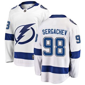 Herren Tampa Bay Lightning Eishockey Trikot Mikhail Sergachev #98 Breakaway Weiß Fanatics Branded Auswärts